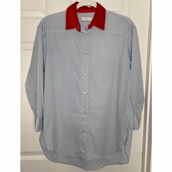 Sandro Paris Stripped Button Up Shirt Top Sz S - Picture 3 of 12